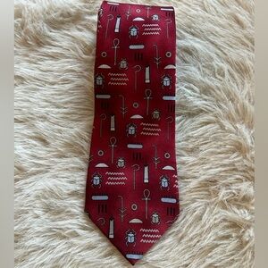 Egyptian Museum Men’s Silk Neck Tie Scarab Red